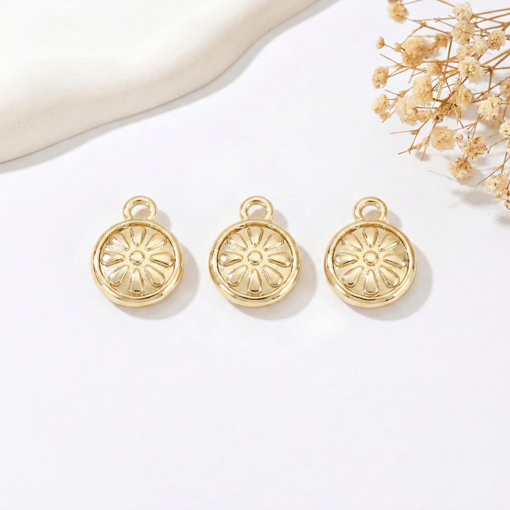 3pc Round Copper & Synthetic Zirconia Pendant Set